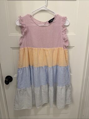 Aakaa Multi-Colored Seersucker Dress
